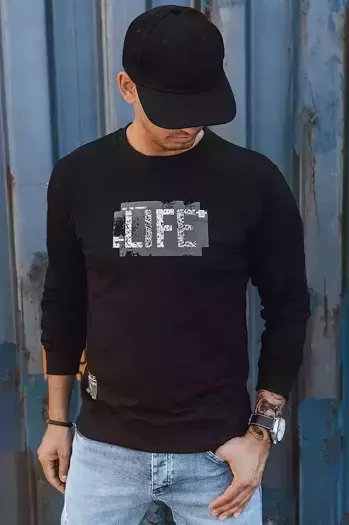 Bluza męska z nadrukiem czarna Dstreet BX5360