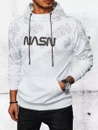 Bluza męska z kapturem i nadrukiem biała Dstreet BX5570