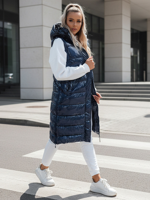 Kamizelka pikowana damska GANTINI niebieska Dstreet TY3743