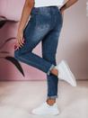 Spodnie damskie jeansowe slim fit średni stan FLEXI granatowe Dstreet UY2389_3