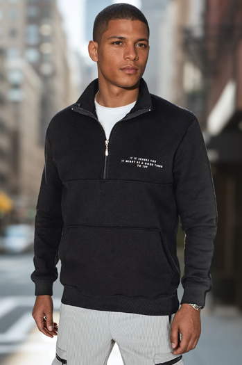 Bluza męska z nadrukiem czarna Dstreet BX5887