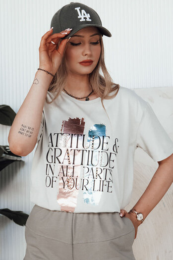 T-shirt damski MISTAL jasnoszary Dstreet RY2578