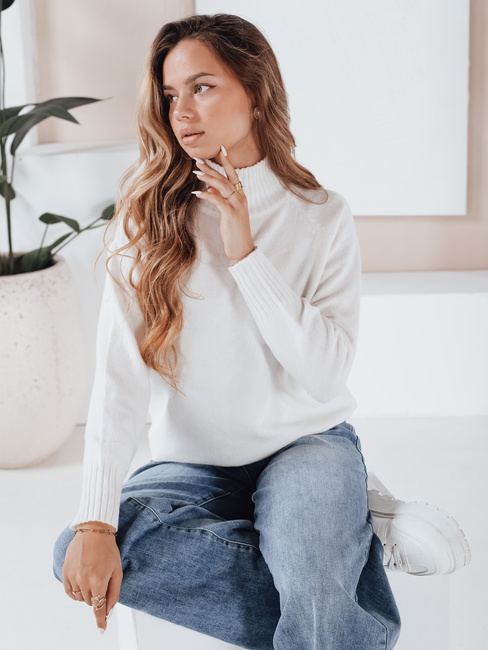 Sweter damski półgolf biały Dstreet MY2531