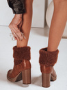 Botki damskie na obcasie kamelowe Dstreet ZY1310