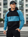 Bluza męska basic z kapturem w czarno-morskie paski Dstreet BX5899