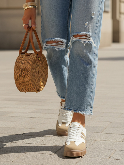 Buty damskie beżowe Dstreet ZY1402