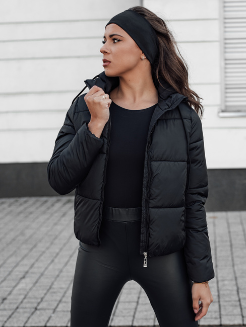 Kurtka damska zimowa NORDPUFF puchowa z kapturem czarna Dstreet TY4615