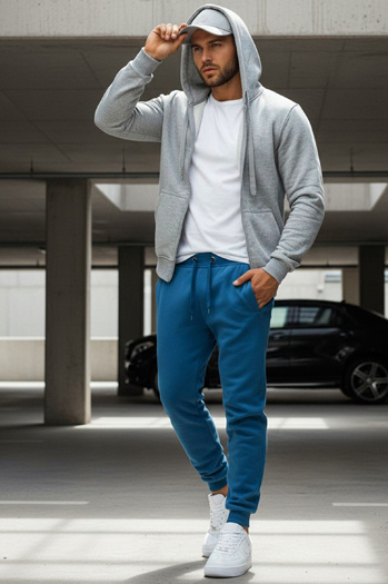 Spodnie męskie dresowe niebieskie Dstreet UX3632