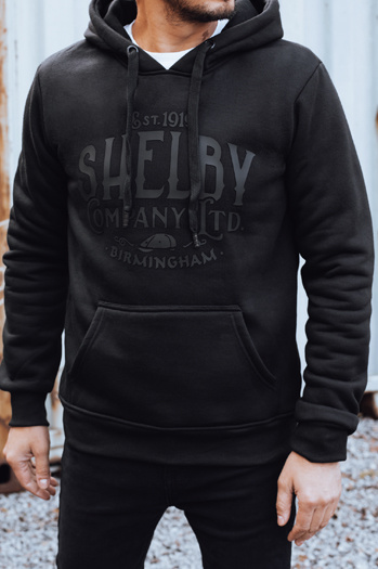 Bluza męska ocieplana z kapturem czarna Dstreet BX5920