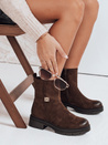 Botki damskie zamszowe brązowe Dstreet ZY1114