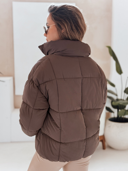Kurtka damska zimowa krótka pikowana VIBEGIRL ciemnobeżowa Dstreet TY4945