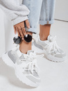 Sneakersy damskie na wysokiej platformie BEASTAR białe Dstreet ZY0830