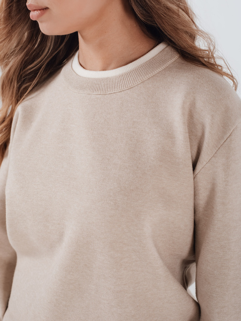 Damski sweter basic DARMILA beżowy Dstreet MY2507