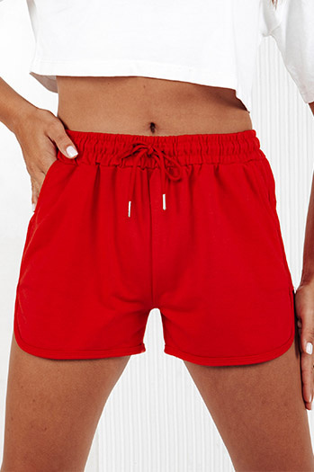 Dresowe krótkie spodenki damskie GO SPORT czerwone Dstreet SY0408