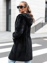 Płaszcz damski długi z kapturem MELBY czarny Dstreet NY0671