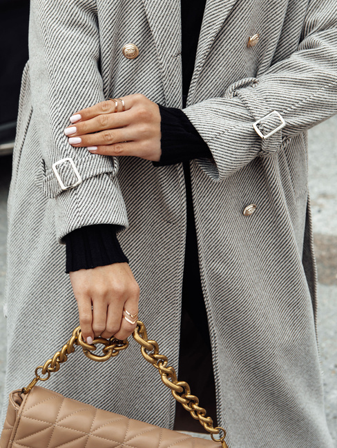 Płaszcz damski oversize CAMELLYN długi jasnobrązowy Dstreet NY0744