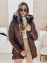Kurtka damska zimowa LOVEINSIDE pikowana z futerkiem brązowa Dstreet TY5052