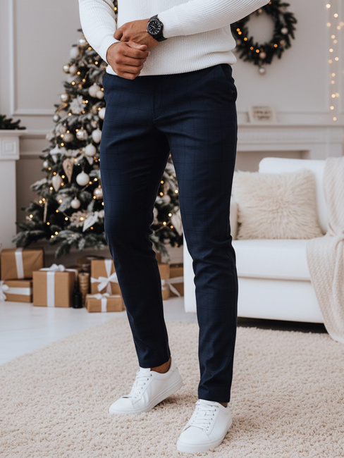 Spodnie męskie casual ciemnogranatowe Dstreet UX4395z