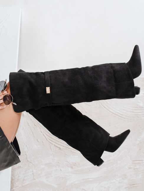 Kozaki damskie zamszowe czarne Dstreet ZY1150