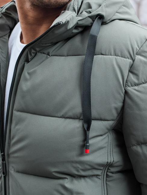 Kurtka męska zimowa pikowana z kapturem szara Dstreet TX5061