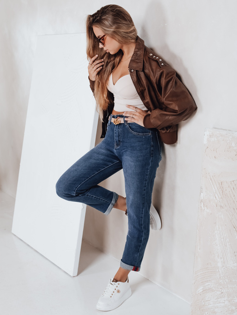 Jeansy damskie mom fit niebieskie Dstreet UY2773