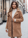 Płaszcz zimowy damski teddy futrzany kamelowy Dstreet NY0758z