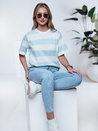 T-shirt damski w paski ALMIN turkusowy Dstreet RY2562