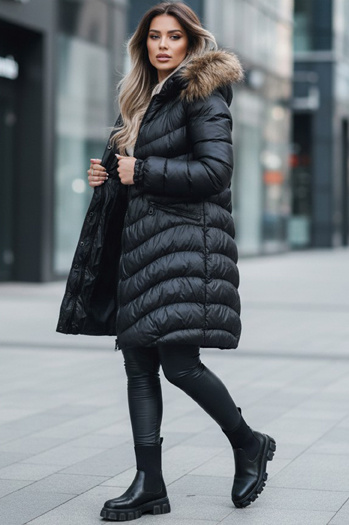 Kurtka zimowa damska GLAMOUR FUSION czarna Dstreet TY3890z