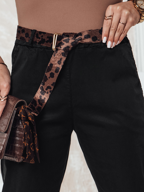 Spodnie damskie one size LEOCINCIN z paskiem czarne Dstreet UY2260