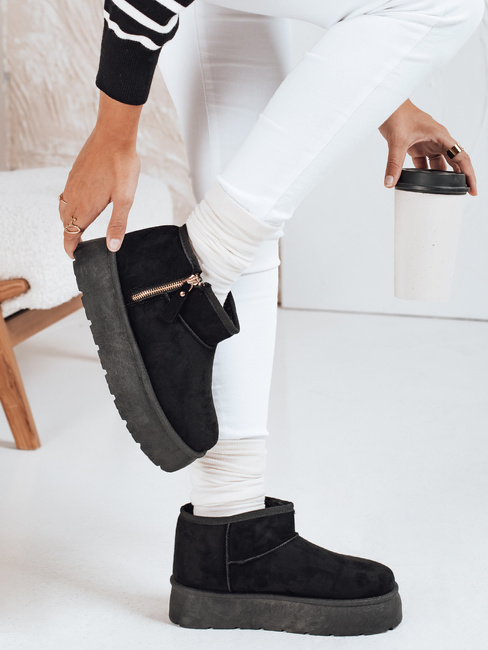 Śniegowce damskie na platformie czarne Dstreet ZY1052