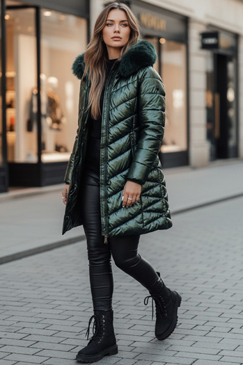 Kurtka zimowa damska pikowana BELLATRIX zielona Dstreet TY4591z