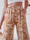 Spodnie damskie materiałowe wide leg TROPICAL SUN kamelowe Dstreet UY2633