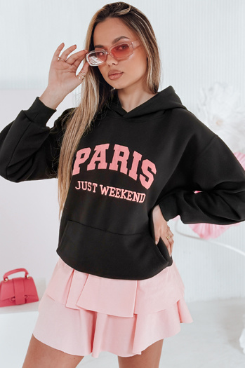 Bluza damska oversize z kapturem PARISSIA czarna Dstreet BY1453