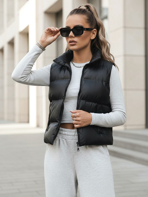 Pikowana kamizelka damska WILLOW czarna Dstreet TY3796