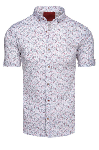 Koszula męska z krótkim rękawem biała Dstreet KX1060