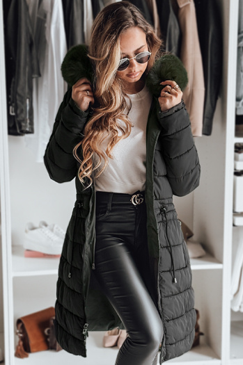 Kurtka parka damska zimowa TRENDNEL dwustronna z kapturem czarna Dstreet TY5023