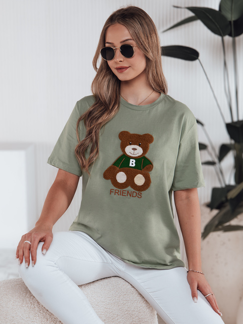T-shirt damski BAREN ciemnozielony Dstreet RY2539