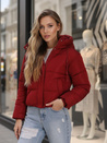 Kurtka damska zimowa krótka pikowana bordowa Dstreet TY5407