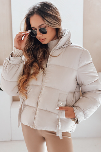 Kurtka damska pikowana z kapturem beżowa Dstreet TY5066