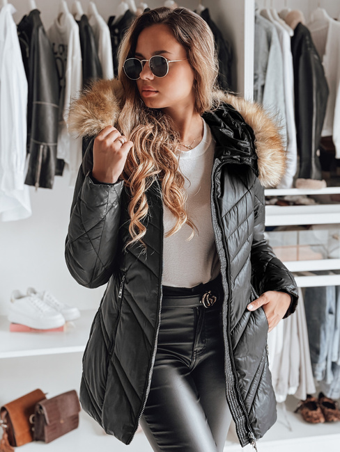 Kurtka zimowa damska pikowana SOLARIS czarna Dstreet TY4007