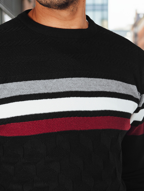 Sweter męski w paski czarny  Dstreet WX2333