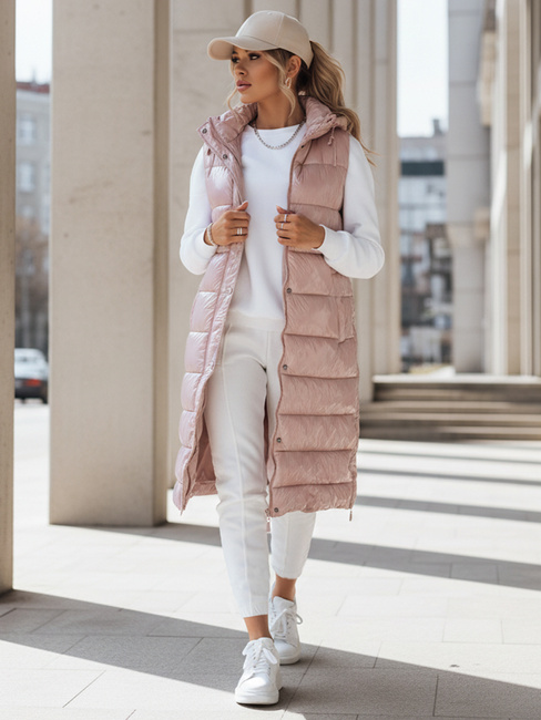 Kamizelka pikowana damska GANTINI różowa Dstreet TY3740