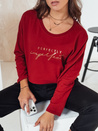 Bluzka damska oversize VIVILINES z nadrukiem bordowa Dstreet RY2693