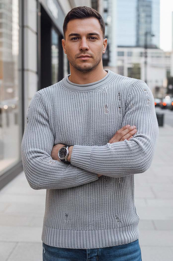 Sweter męski jasnoszary Dstreet WX1989