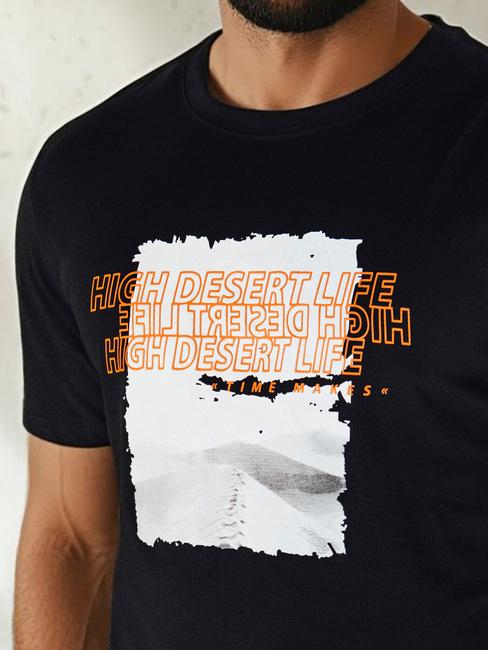 Koszulka męska z nadrukiem czarna Dstreet RX5489