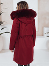 Kurtka zimowa damska parka z futerkiem bordowa Dstreet TY5114