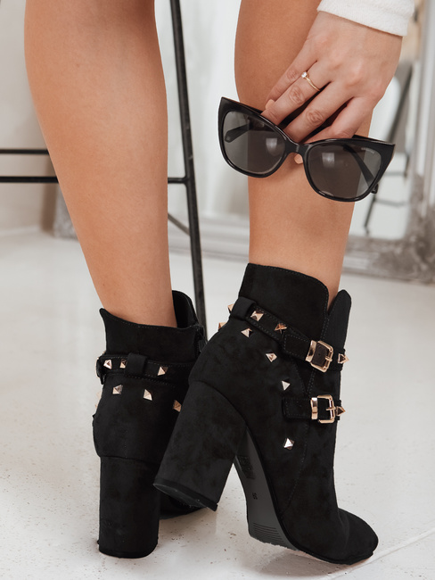 Botki damskie zamszowe czarne Dstreet ZY1258