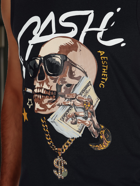 Koszulka męska bez rękawów czarna Dstreet RX5653