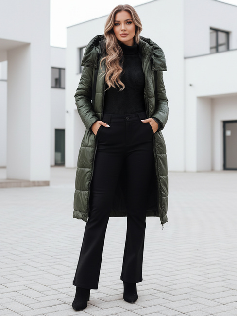 Kurtka damska przejściowa ORVITA pikowana z kapturem zielona Dstreet TY5025