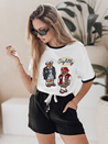 T-shirt damski oversize z haftem CLASSY TEDDY biały Dstreet RY2844
